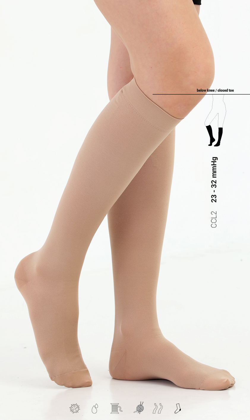 COMPRESSION STOCKING BELOW THE KNEE (CLOSED TOE) CCL2